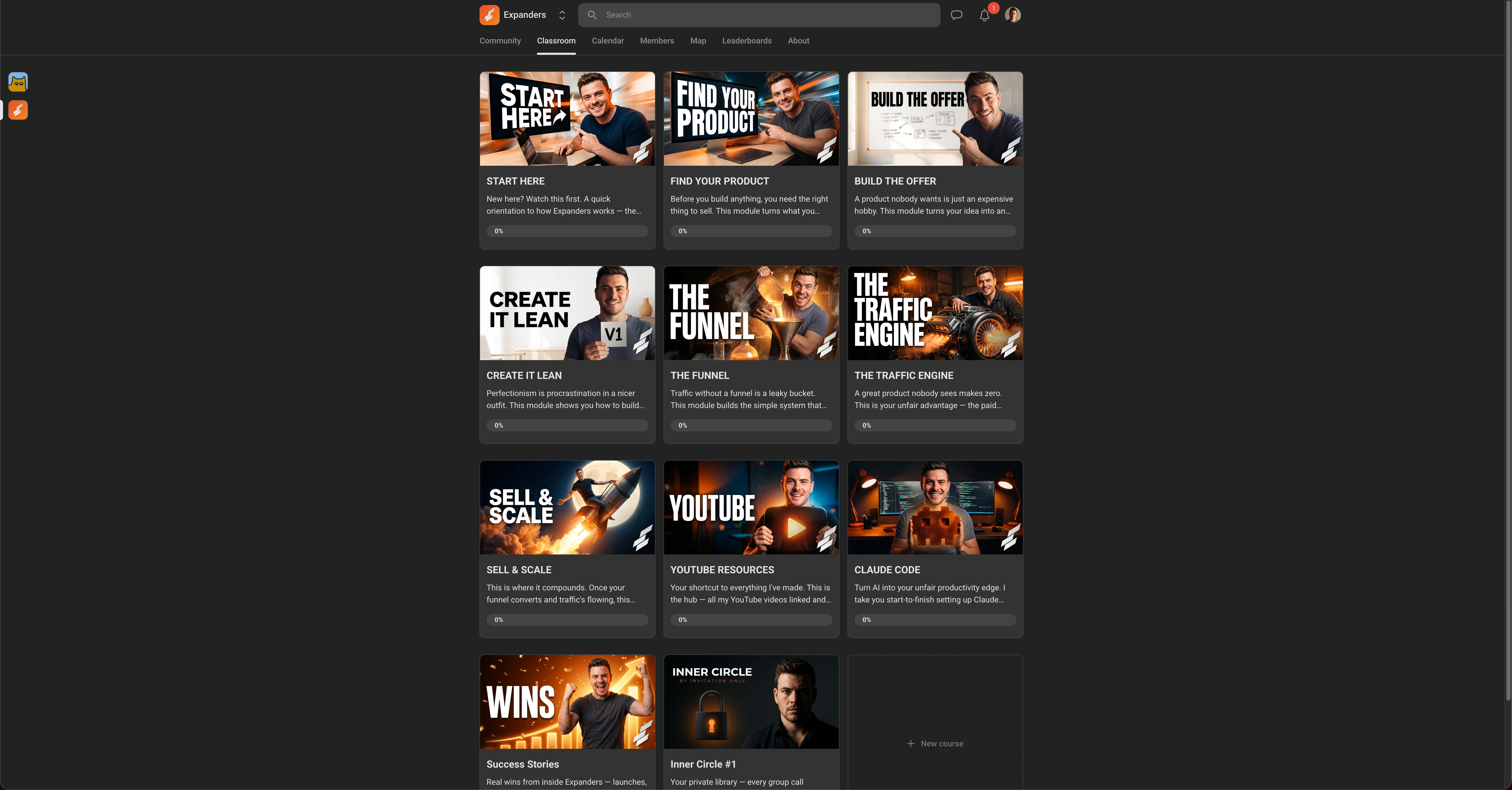 Expanders on desktop