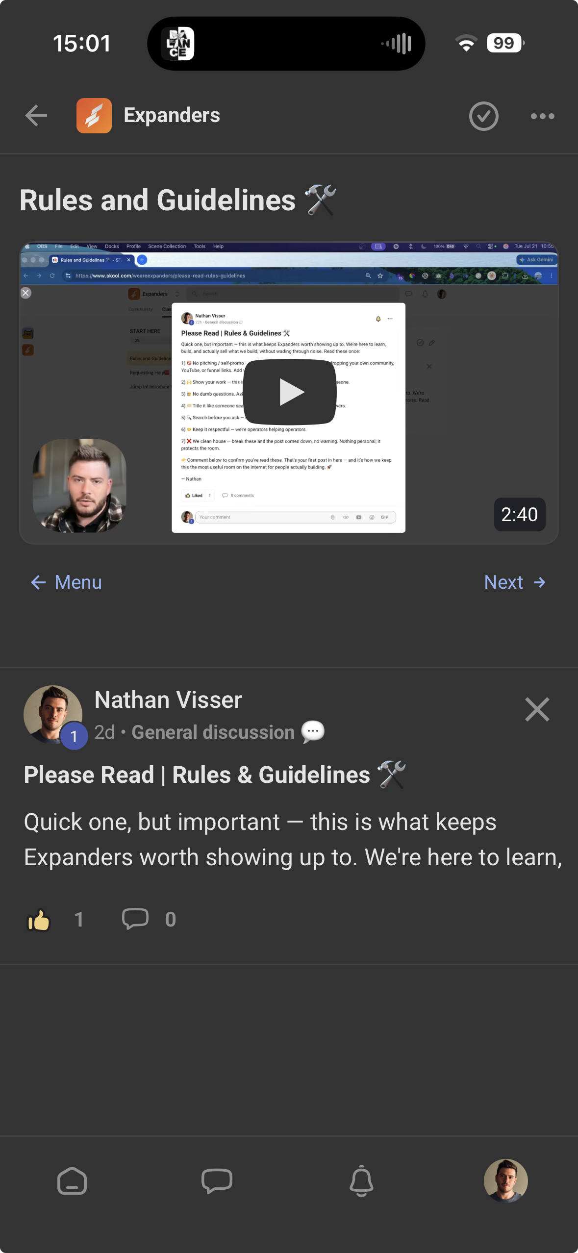 Expanders on mobile